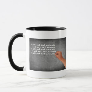 Ik Zal Geen Dieren Eten Op Schoolbord Geschreven Mok