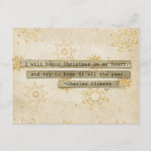 Ik zal geen kerst Charles Dickens Sneeuwvlok Feestdagenkaart