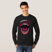 Ik zal geen Vampire Teeth Red Lips Scary Monster b T-shirt (Voorkant volledig)