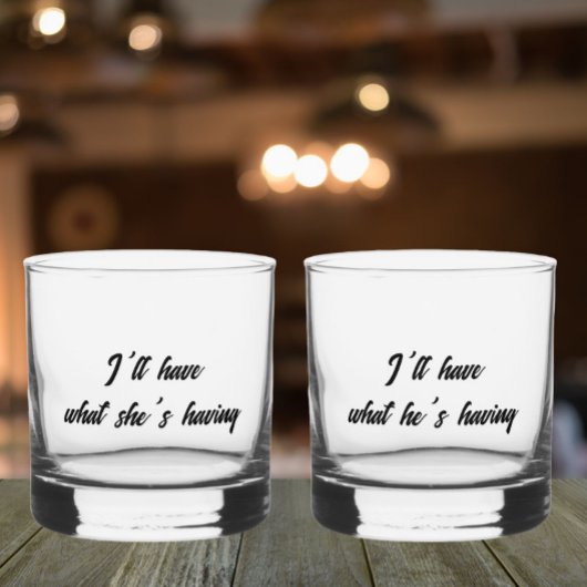 Ik zal hebben wat hij grappig script heeft whisky glas