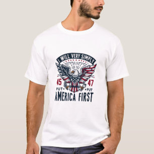 Ik zal heel eenvoudig Amerika op de eerste plaats T-shirt