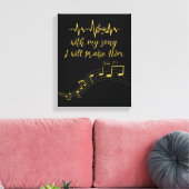 Ik zal hem prijzen met het lied KJV Bijbelvers Canvas Afdruk (Insitu (Woonkamer))
