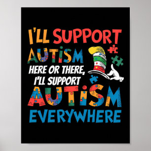 Ik zal het Autism Awareness T-shirt ondersteunen – Poster