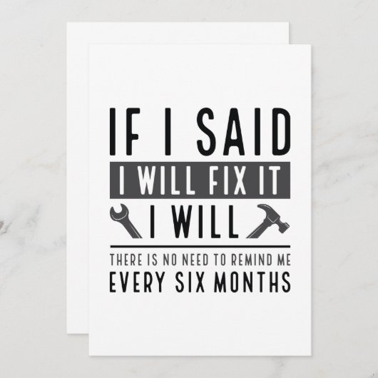 Ik zal het oplossen bedankkaart (Voorkant / Achterkant)