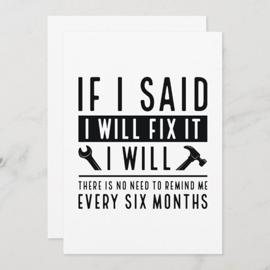 Ik zal het oplossen bedankkaart (Voorkant / Achterkant)