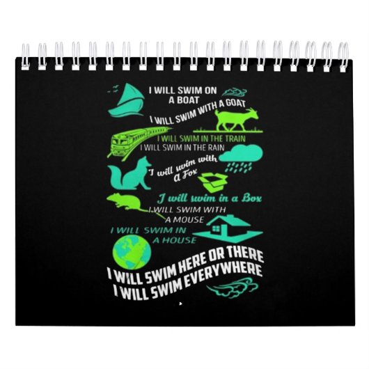 Ik zal hier zwemmen of daar zal ik overal zwemmen kalender (Hoes)