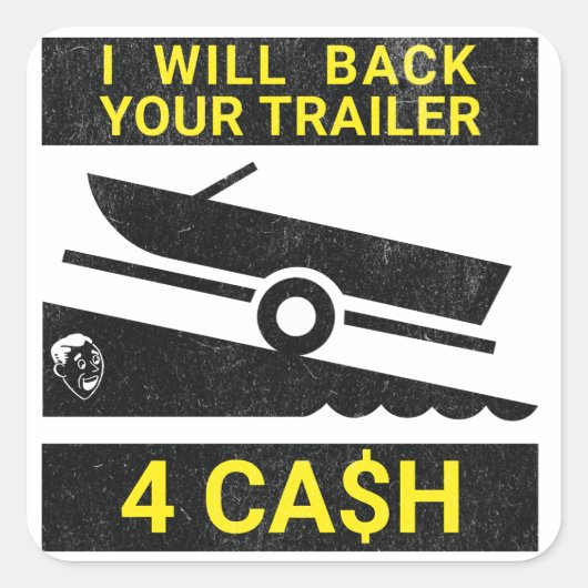 Ik zal je aanhanger teruggeven voor cash - funny v vierkante sticker (Voorkant)