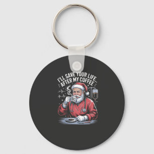 Ik Zal Je Leven Redden Na Mijn Kerstkoffie Sleutelhanger
