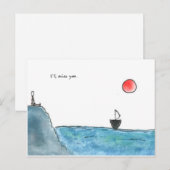 Ik zal je missen briefkaart (Voorkant / Achterkant)