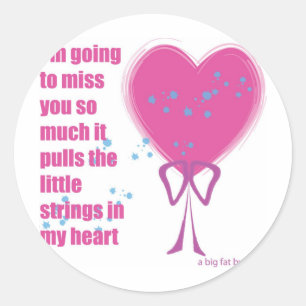 Ik zal je missen ronde sticker