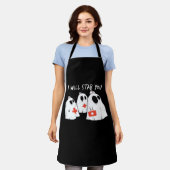 Ik zal je neersteken Ghost Nurse Funny RN Hallowee Schort (Gedragen)