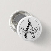 Ik zal je snijden. ronde button 3,2 cm (Voorkant /achterkant)