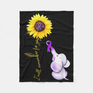 Ik zal je zonnebloem olifant Heimerh herinneren Fleece Deken