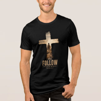 Ik zal Jezus volgen Tri-Blend Shirt