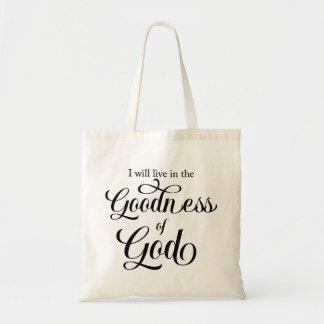 Ik zal leven in de Goedheid van God Tote Tas