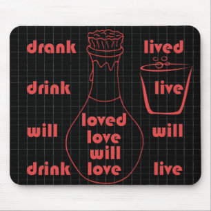 Ik zal leven, liefde en Drink Muismat