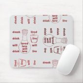 Ik zal leven, liefde en drink muismat (Met muis)