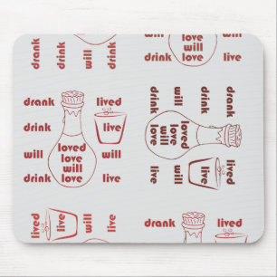 Ik zal leven, liefde en drink muismat
