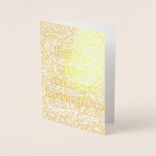 Ik zal mijn angsten onder ogen zien - Positieve Qu Folie Kaarten