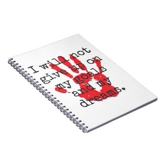 Ik zal mijn doelen niet opgeven - Inspirerend Quo Notitieboek (Rechterzijde)