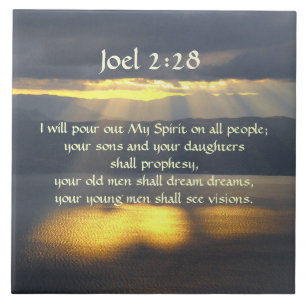 Ik zal mijn geest Joel 228, Bijbelversie uitgieten Tegeltje
