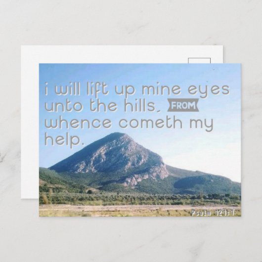 Ik zal mijn ogen opheffen - Christelijke Kunst Ans Feestdagenkaart (Voorkant / Achterkant)