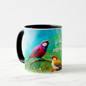 Ik zal mijn soulmate mantra waterval vogels mok vi (Voorkant links)