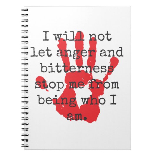 Ik zal niet toelaten dat woede en bitterheid - ins notitieboek (Voorkant)