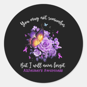 Ik zal nooit vergeten vlinder Rozen Heimers Awaren Ronde Sticker
