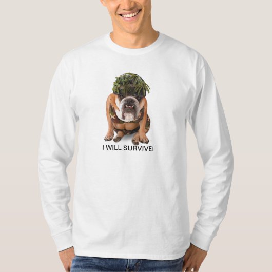 IK ZAL OVERLEVEN! T-SHIRT (Voorkant)