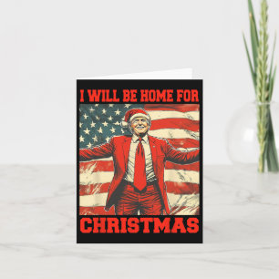 Ik zal thuis zijn voor Kerstmis Kerstman pyjama le Kaart