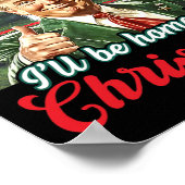 Ik zal thuis zijn voor Kerstmis Trump Grappige ker Poster (Hoek)