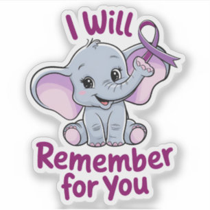 Ik zal voor jullie de Schattigee olifant Alzheimer Sticker