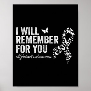 Ik zal voor u Heimers Awareness dementie herinnere Poster