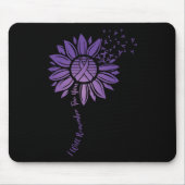 Ik zal voor u Paarse Zonnebloem Alzheimer onthoude Muismat (Voorkant)