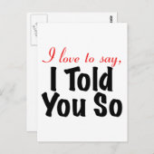 Ik zeg graag dat ik het je verteld heb. briefkaart (Voorkant / Achterkant)