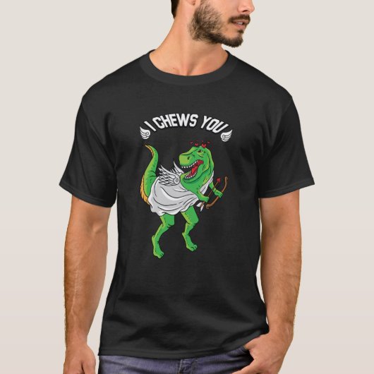 Ik zeg je Cupid Rex Dinosaur Dino Heart Valentin T-shirt (Voorkant)