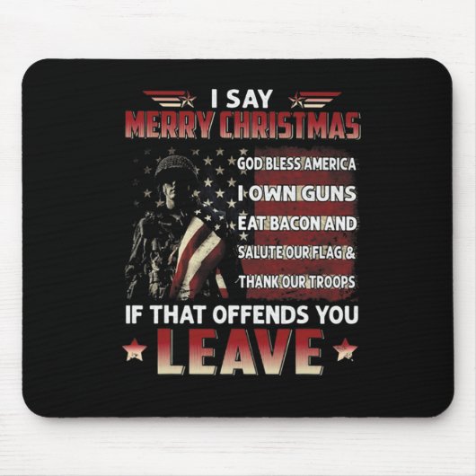 Ik zeg Merry KerstGod Bless America dat ik Pistool Muismat (Voorkant)