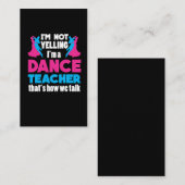 Ik zeg niet dat ik dans leraar waardering ben visitekaartje (Voorkant / Achterkant)