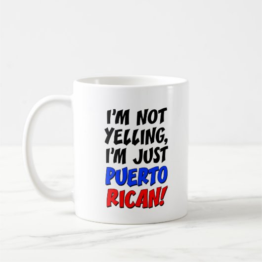 Ik zeg niet dat ik Puerto RIcan Funny Mug ben Koffiemok (Links)