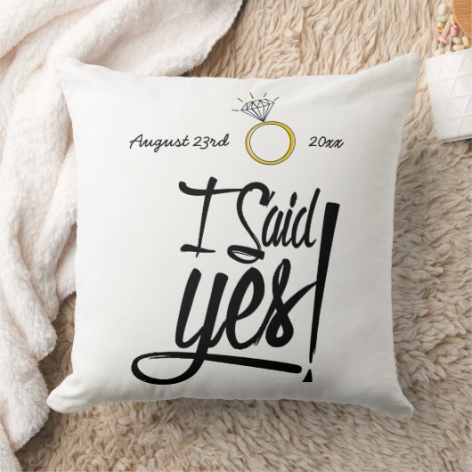 Ik zei ja! Aangepast met datum van Verloving Kussen (Deken)