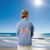 Ik zei ja Schattig voorstel Rode liefdesharten Denim Jacket