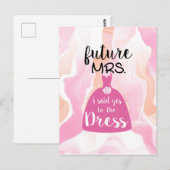 Ik zei ja tegen deze bruidsjurk Bridal Shower roze Briefkaart (Voorkant / Achterkant)