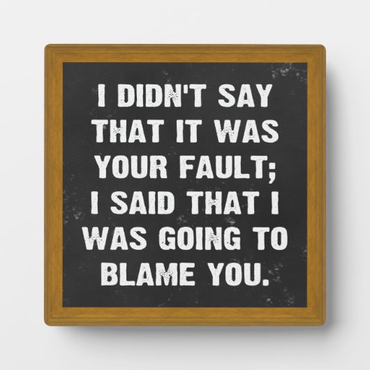 Ik zei niet dat het jouw schuld was fotoplaat (Voorkant)