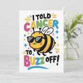 Ik zei tegen kanker dat hij moest buzz off feestdagenkaart (Staand voorkant)