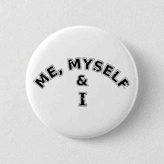 Ik zelf en ik Typografie Ronde Button 5,7 Cm (Voorkant)