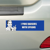 IK ZET BADGERS MET SPOONS BUMPERSTICKER (Op auto)
