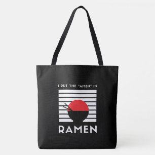 Ik Zet De "Amen" in Ramen Zwart En Wit Grappig Draagtas