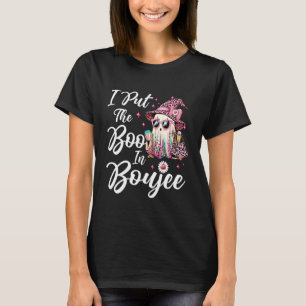 Ik zet de Boo in Boujee spook grappige roze luipaa T-shirt