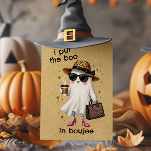 Ik zet de Boo in Boujee spook Halloween Kaart